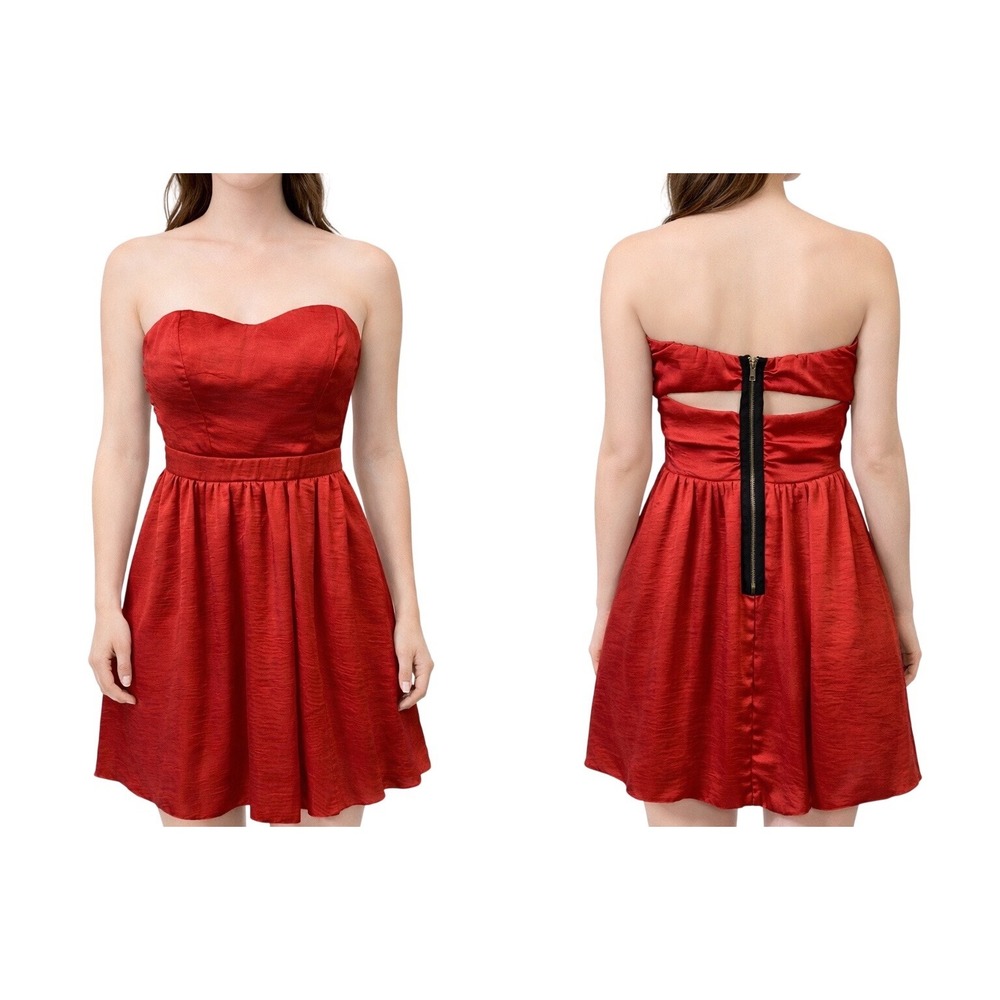 Speechless Dress‎ 3 Red Strapless Cutout Sweetheart Padded Bust Party Youthful
